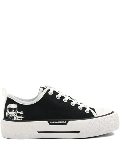 Karl Lagerfeld Logo-print Lace-up Sneakers In Black