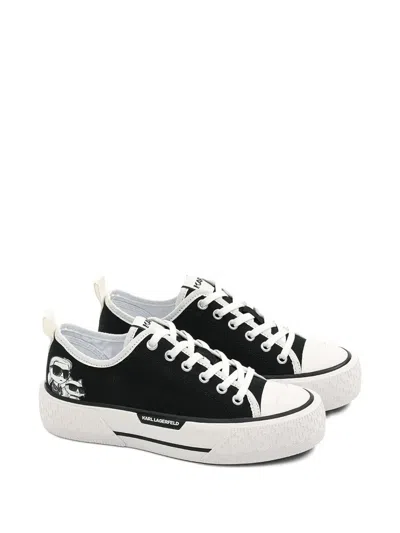Karl Lagerfeld Logo-print Lace-up Sneakers In Black
