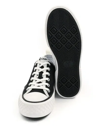 Karl Lagerfeld Logo-print Lace-up Sneakers In Black