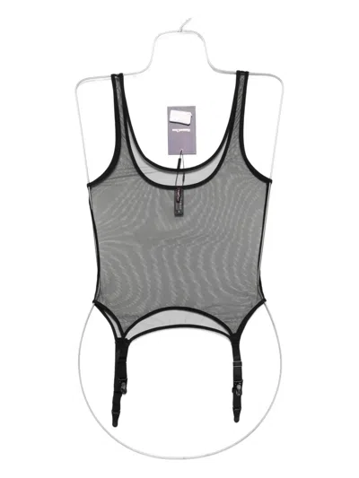 Maison Close Pure Tentation Garter Bodysuit In Black