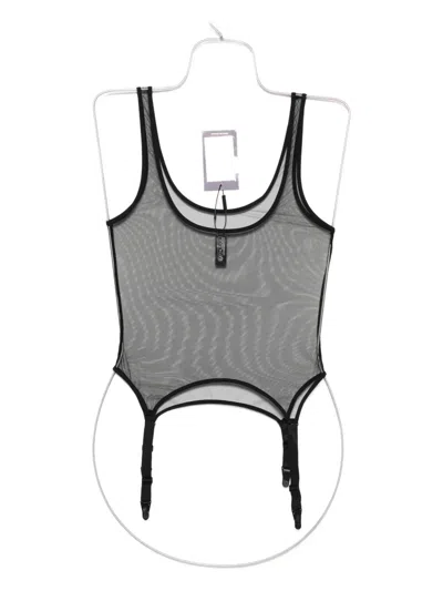 Maison Close Pure Tentation Garter Bodysuit In Black