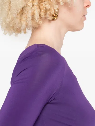Max Mara One-shoulder Jersey Top In Purple