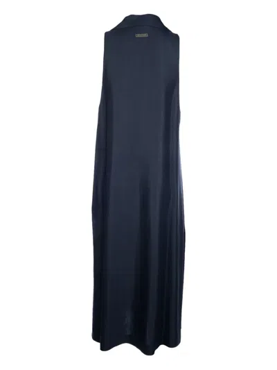 Peserico Double-breasted Sleeveless Coat In Blue