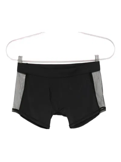 Maison Close Mesh-panel Tulle Boxers In Black