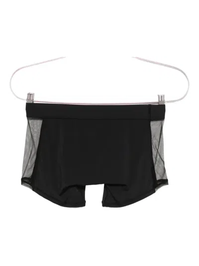 Maison Close Mesh-panel Tulle Boxers In Black