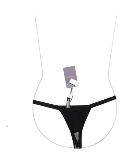 Maison Close Pure Tentation Openable Mesh Thongs In Black