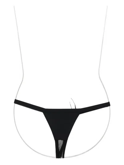Maison Close Pure Tentation Openable Mesh Thongs In Black