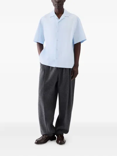 Jacquemus Le Fonccio Short-sleeve Button-up Shirt In Blue