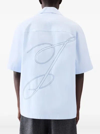 Jacquemus Le Fonccio Short-sleeve Button-up Shirt In Blue