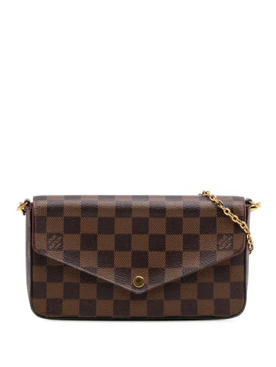 Pre-owned Louis Vuitton 2019 Damier Ebene Pochette Felicie Crossbody Bag