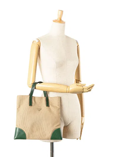 Pre-owned Prada 2000-2013 Cinghiale Trimmed Canapa Tote Bag