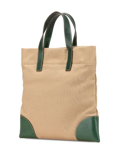 Pre-owned Prada 2000-2013 Cinghiale Trimmed Canapa Tote Bag