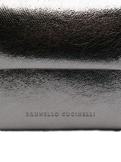 Brunello Cucinelli Metallic Flap Clutch Bag