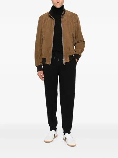 Tom Ford Cotton Drawstring Waist Sweat Joggers In Black
