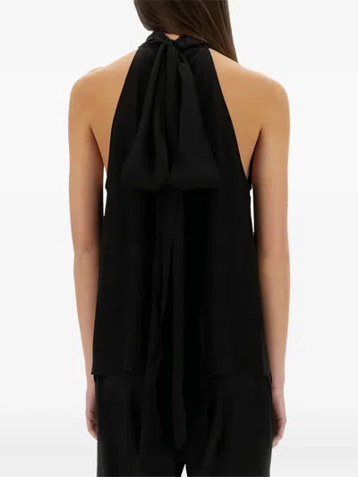 Tom Ford Sleeveless Lavalliere Blouse In Black