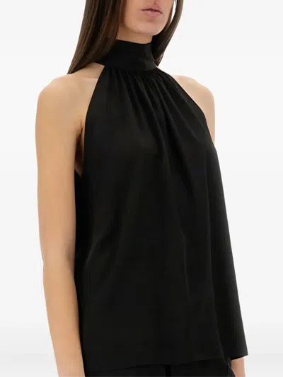 Tom Ford Sleeveless Lavalliere Blouse In Black