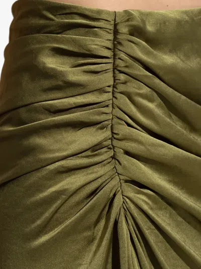 Theory Gathered Satin Midi Skirt