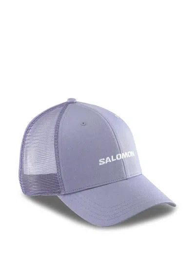 Salomon Logo-embroidered Mesh-back Trucker Cap In Purple