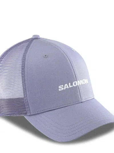 Salomon Logo-embroidered Mesh-back Trucker Cap In Purple