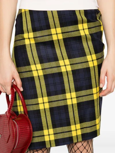 Vivienne Westwood Knee Length Plaid Skirt With Asymmetric Hem
