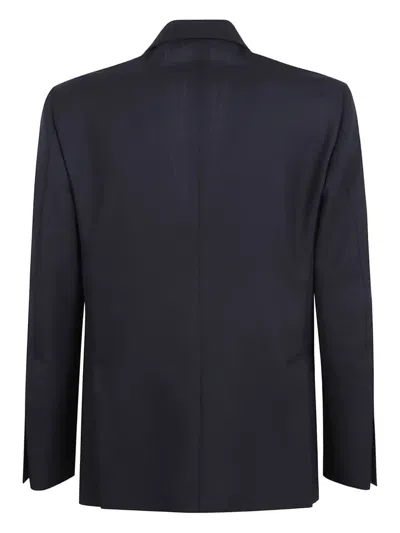 Lardini Single-breasted Tailored Black Wool Blend Jacket In Black