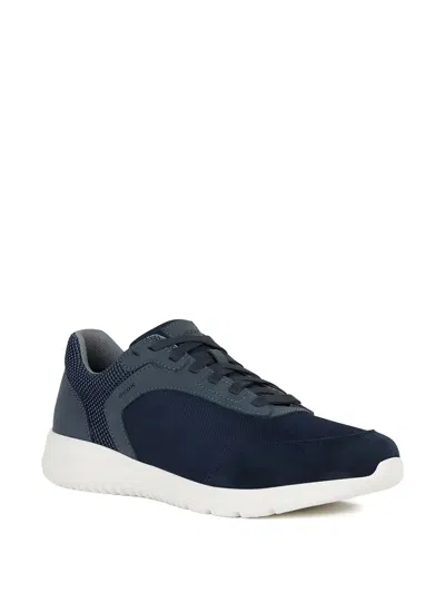 Geox Monreale Mesh-panel Sneakers In Blue
