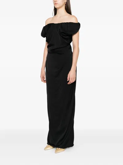 Vivienne Westwood Ginnie Amber Off-shoulder Maxi Dress In Black