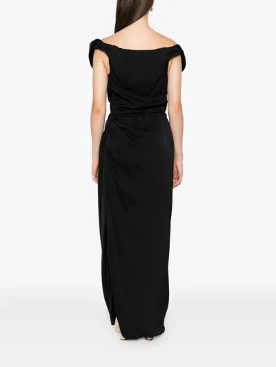 Vivienne Westwood Ginnie Amber Off-shoulder Maxi Dress In Black