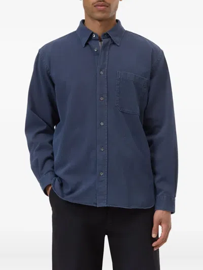 Closed Button-up Shirt In Blue
