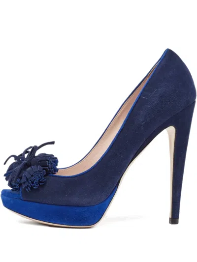 Pre-owned Miu Miu 130mm Platform Tassel-embellished Pumps