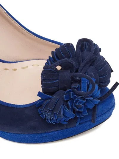 Pre-owned Miu Miu 130mm Platform Tassel-embellished Pumps