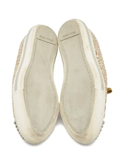 Pre-owned Miu Miu Glitter-embellished Sneakers