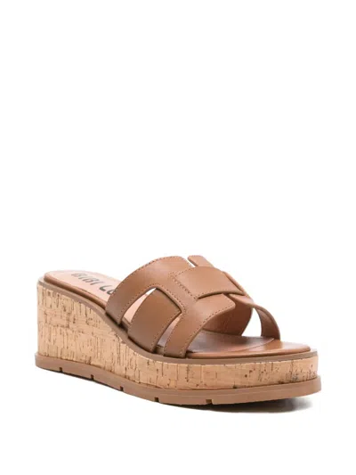 Bibi Lou 65mm Holly Leather Sandals In Brown