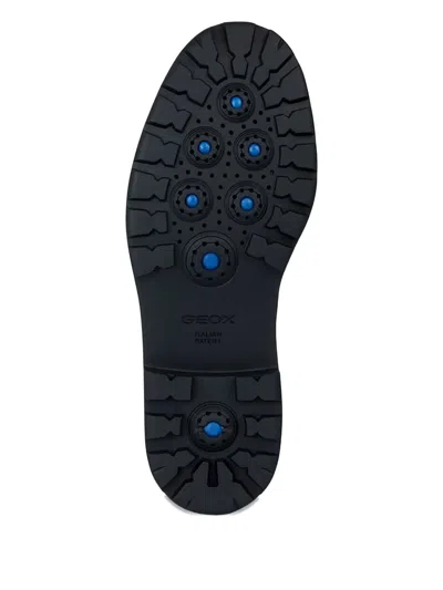 Geox Lace-up Leather Boots In Black