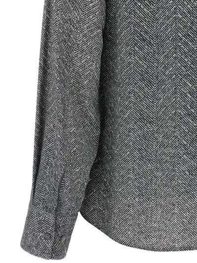 Ermanno Scervino Herringbone Shirt Adorned With Rhinestone Details