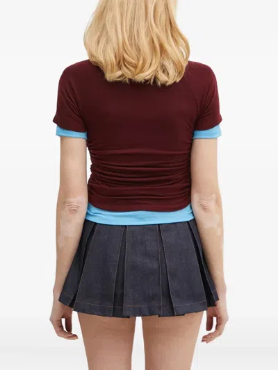 Andersson Bell Cindy String Layered Top In Burgundy
