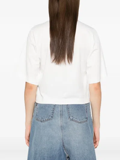 Palm Angels Cotton T-shirt With Print In White