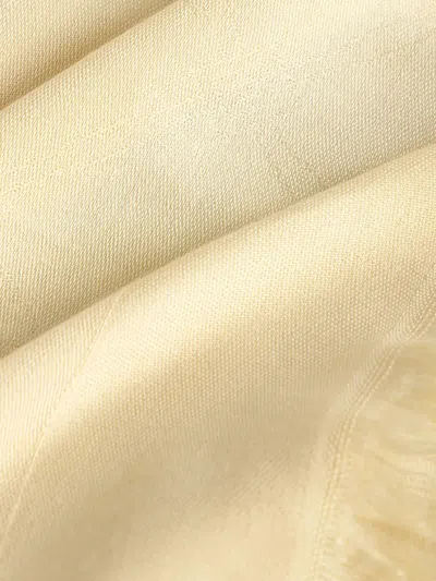 Elisabetta Franchi Fringed Rectangle Scarf In Neutral