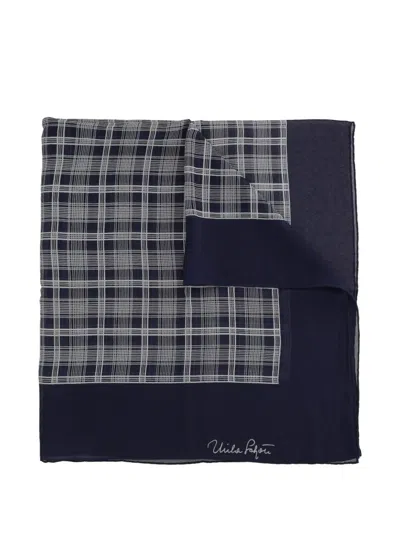 Pre-owned Mila Schon Vintage  Check-print Silk Scarf