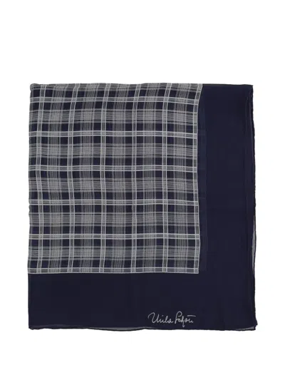 Pre-owned Mila Schon Vintage  Check-print Silk Scarf