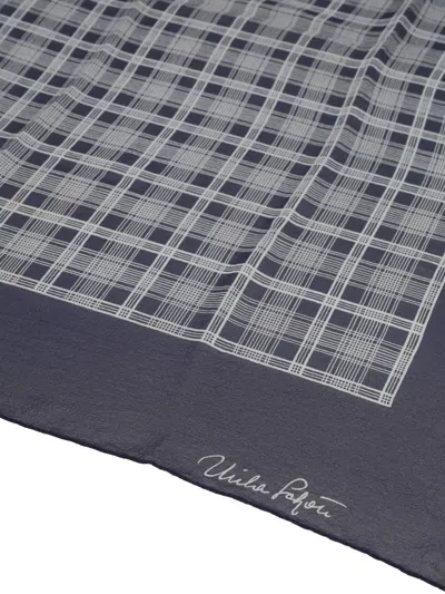 Pre-owned Mila Schon Vintage  Check-print Silk Scarf
