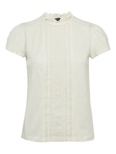 Pre-owned Polo Ralph Lauren Vintage Lace-trim T-shirt