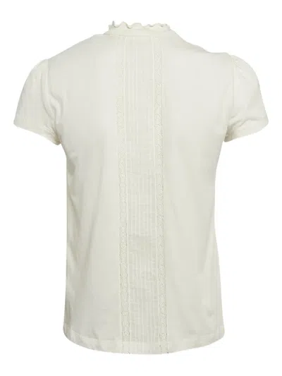 Pre-owned Polo Ralph Lauren Vintage Lace-trim T-shirt