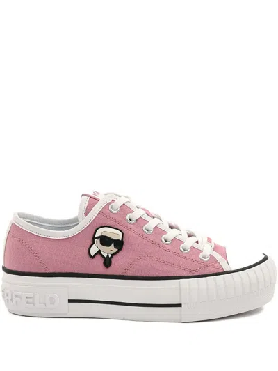 Karl Lagerfeld Logo-print Lace-up Sneakers In Pink