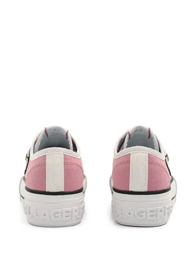 Karl Lagerfeld Logo-print Lace-up Sneakers In Pink