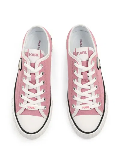 Karl Lagerfeld Logo-print Lace-up Sneakers In Pink