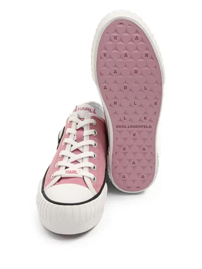 Karl Lagerfeld Logo-print Lace-up Sneakers In Pink