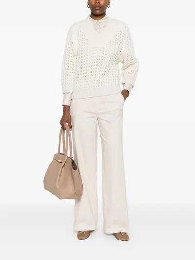 Peserico V-neck Open-knit Sweater