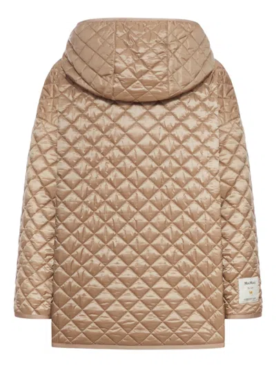 Max Mara Leo Reversible Jacket Cameluxe Padding In Brown