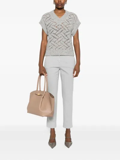 Peserico Textured Sweater Vest In Gray
